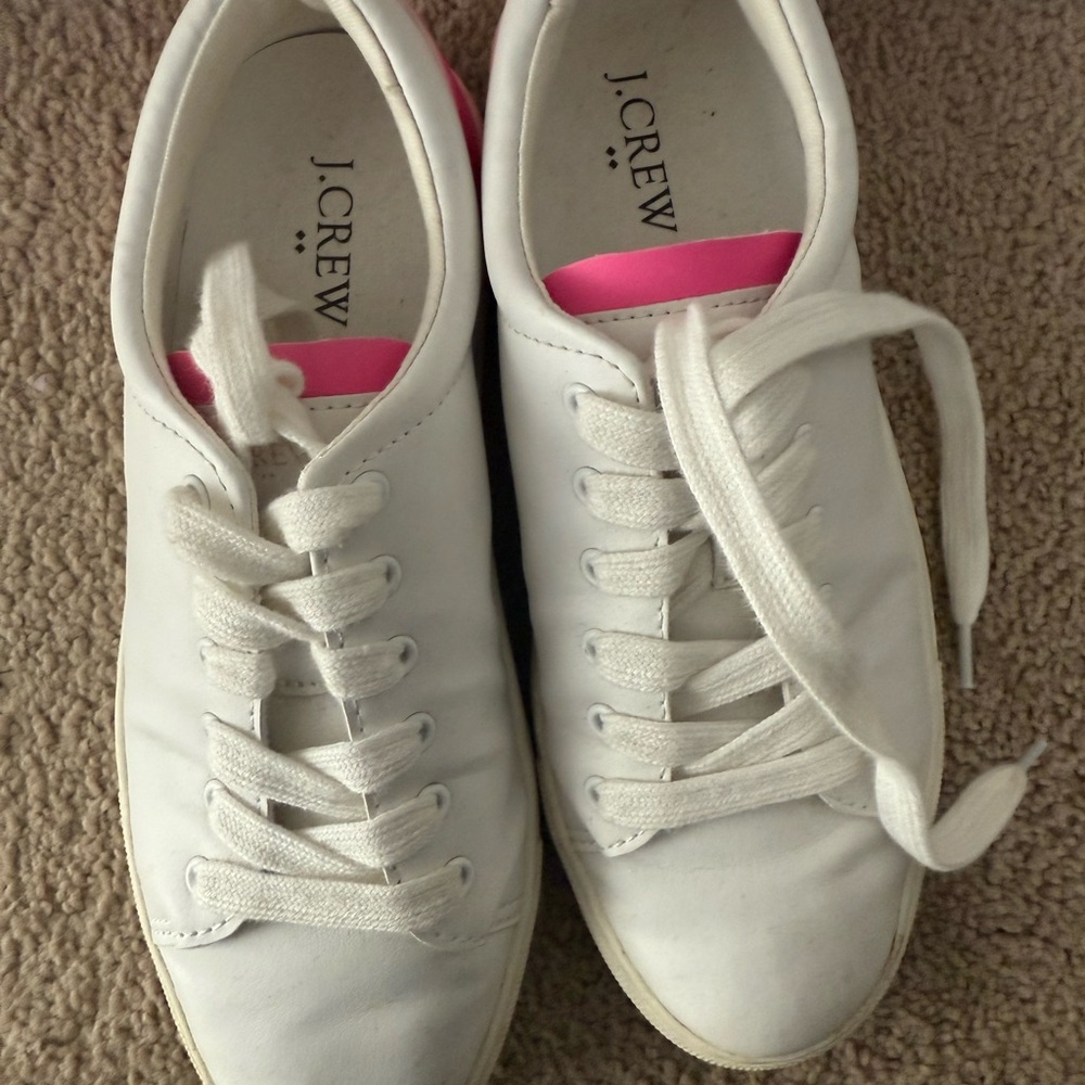 J. Crew Women's Sneakers in White and Pink